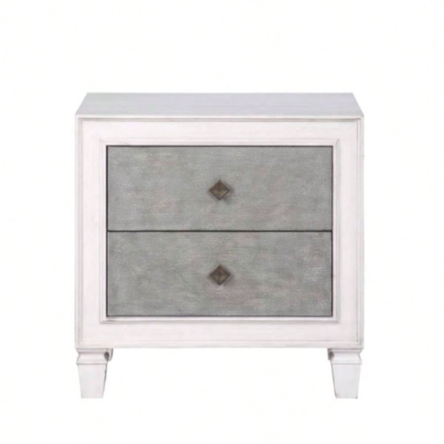 Katia Rustic Gray Weathered White Night Stand