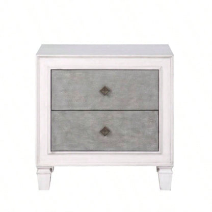 Katia Rustic Gray Weathered White Night Stand