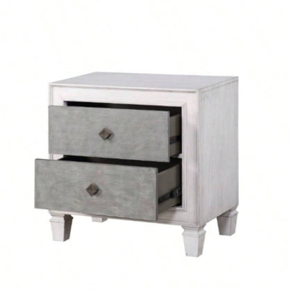 Katia Rustic Gray Weathered White Night Stand