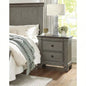 Transitional - Rustic Style Coffee and Antique Gray 2 - Drawer Nightstand 1pc Flat Knobs Classic Bedroom Furniture