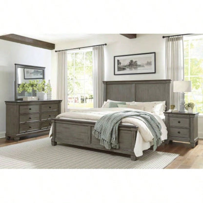 Transitional - Rustic Style Coffee and Antique Gray 2 - Drawer Nightstand 1pc Flat Knobs Classic Bedroom Furniture