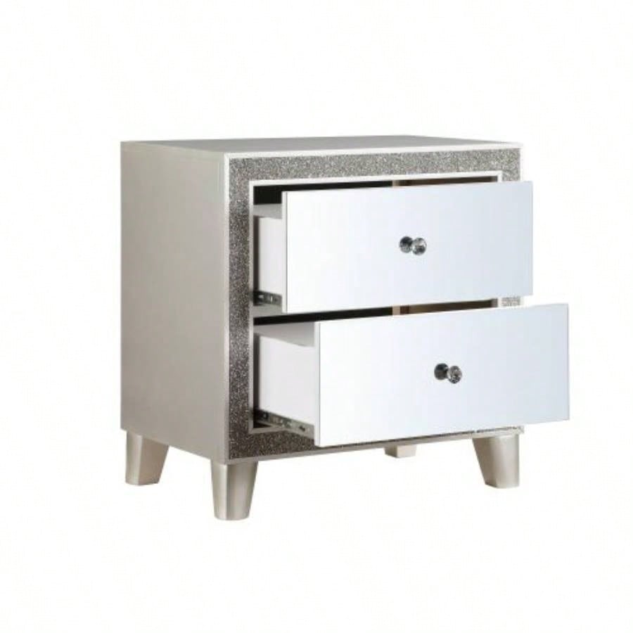 Sliverfluff Mirrored Champagne Nightstand