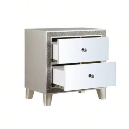 Sliverfluff Mirrored Champagne Nightstand