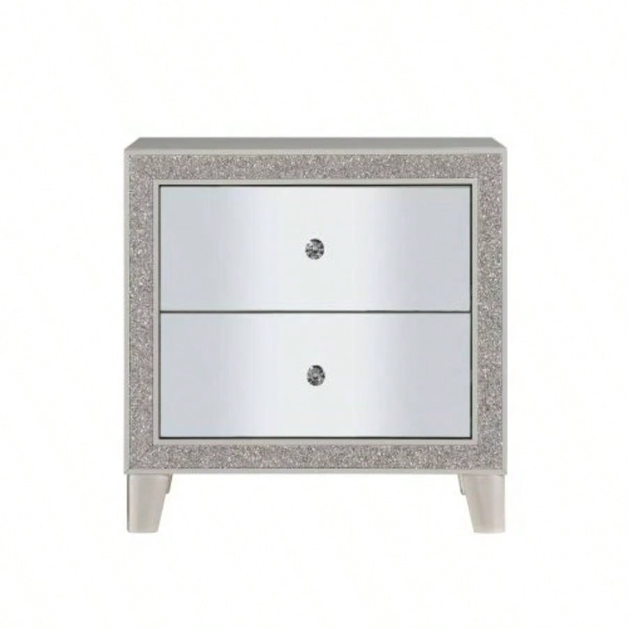Sliverfluff Mirrored Champagne Nightstand