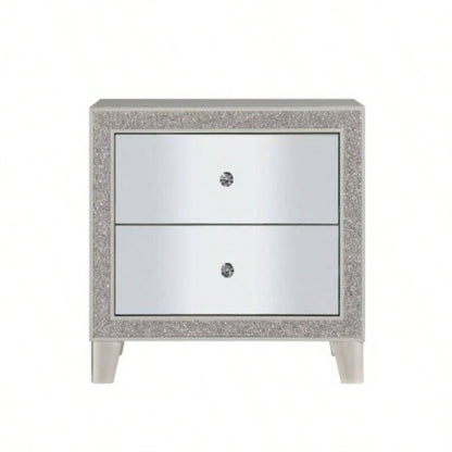 Sliverfluff Mirrored Champagne Nightstand
