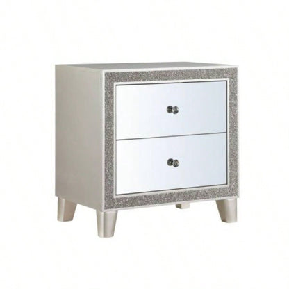 Sliverfluff Mirrored Champagne Nightstand