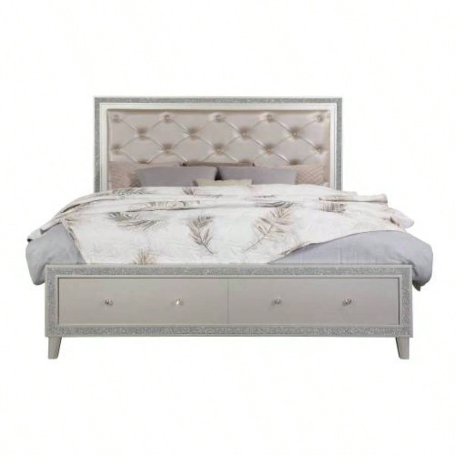 Sliverfluff Mirrored Champagne Nightstand