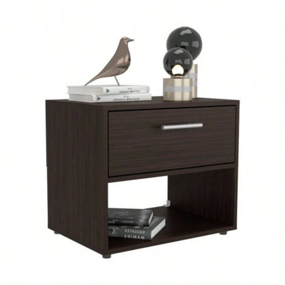 Nightstand, 1 Drawer, 1 Shelf, 4