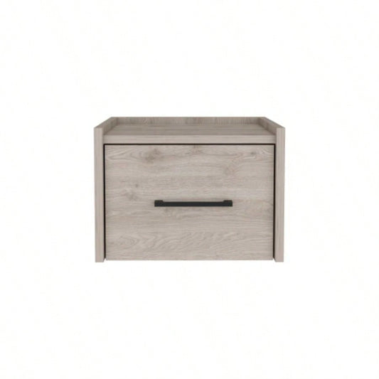 Floating Nightstand Calion, Bedroom, Light Gray