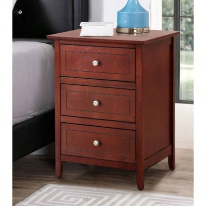 Transitional Cherry Nightstand Bedrooms