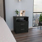 Nightstand Olienza, Two Drawers, One Shelf, White