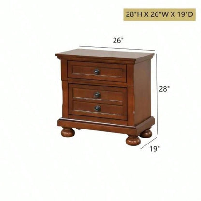 Sleek Cherry Nightstand Modern Spaces