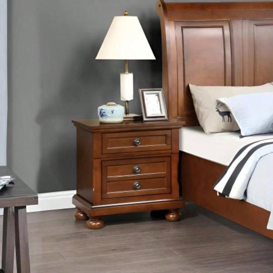 Sleek Cherry Nightstand Modern Spaces