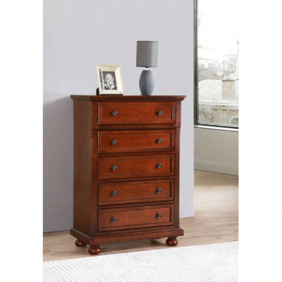 Sleek Cherry Nightstand Modern Spaces