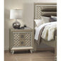 Glamorous Champagne 1pc Nightstand of 2 Drawers Acrylic Feet Bedside Table Luxury Bedroom Furniture Beveled Mirror Trim