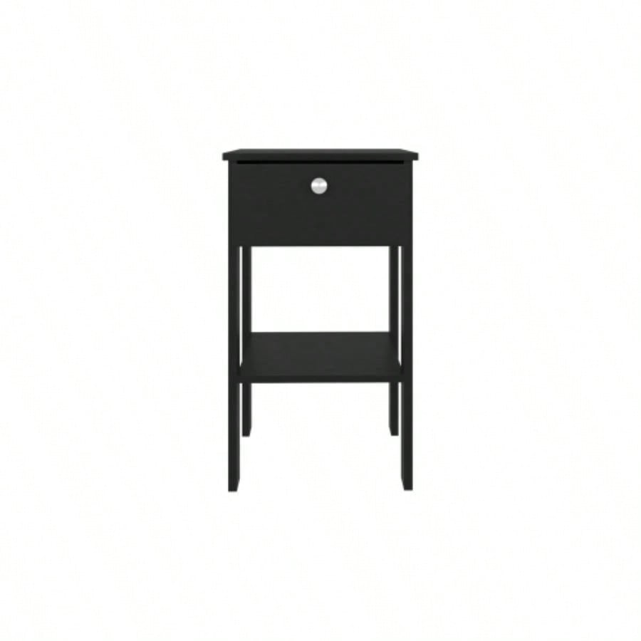 Nightstand, 1 Drawer, 1 Shelf, 4, Black Wengue