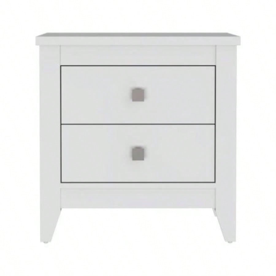 Nightstand 24H, Two Drawers, Four, Superior Top, White