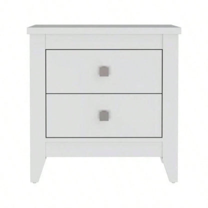 Nightstand 24H, Two Drawers, Four, Superior Top, White