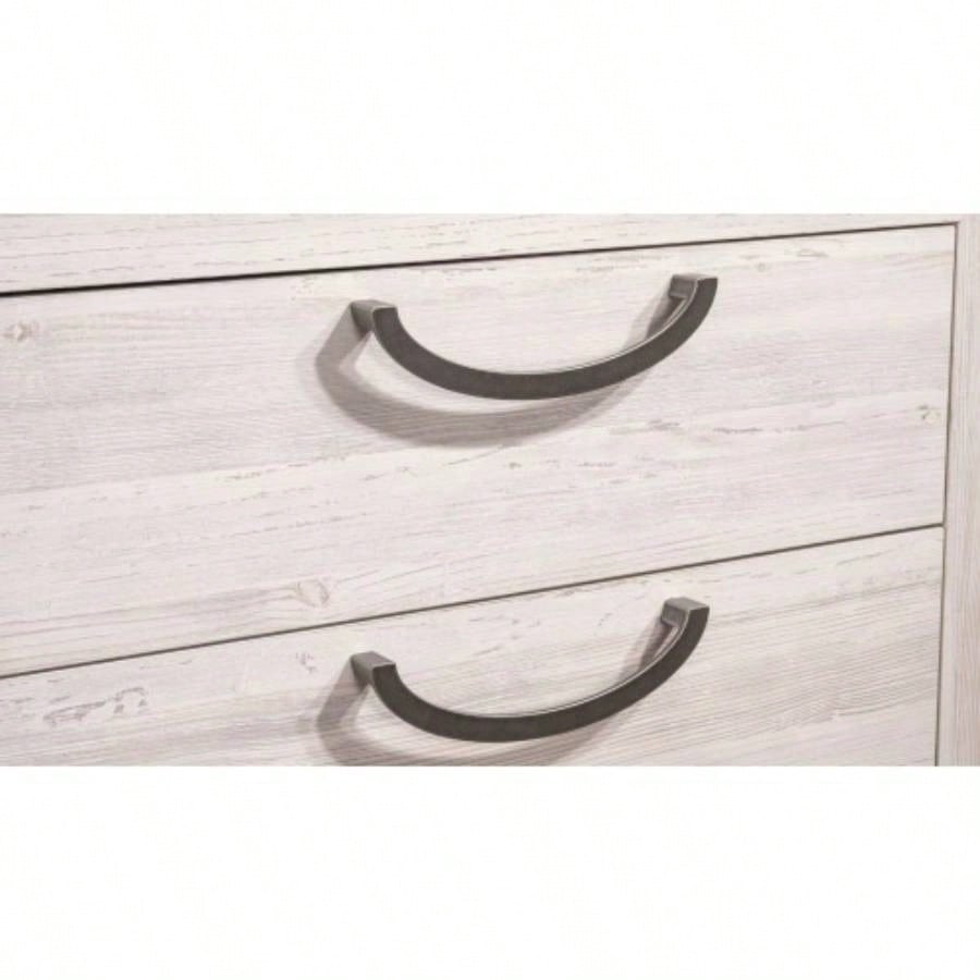 1pc Unique Design Contemporary Sleek Beige White Nightstand 2 - Drawers Storage Bedroom Wooden Furniture Solid Wood