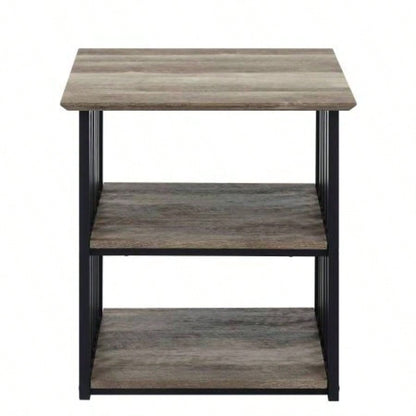Zudora Antique Oak Black Nightstand