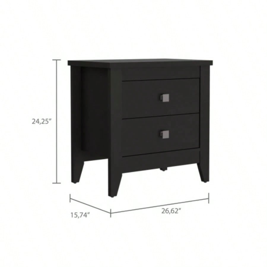 Windsor 2 - Drawer Nightstand Black Wengue