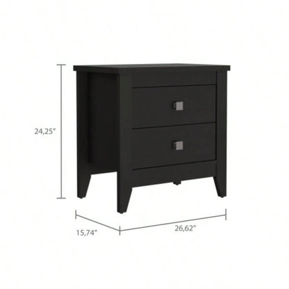 Windsor 2 - Drawer Nightstand Black Wengue