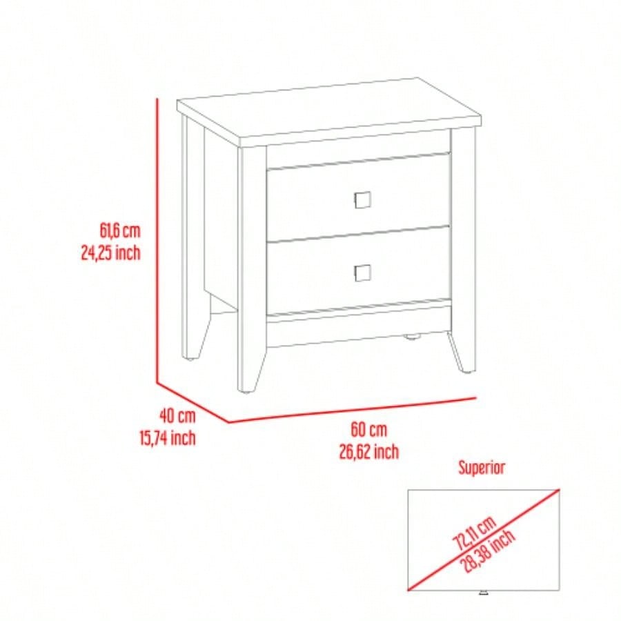 Windsor 2 - Drawer Nightstand Black Wengue