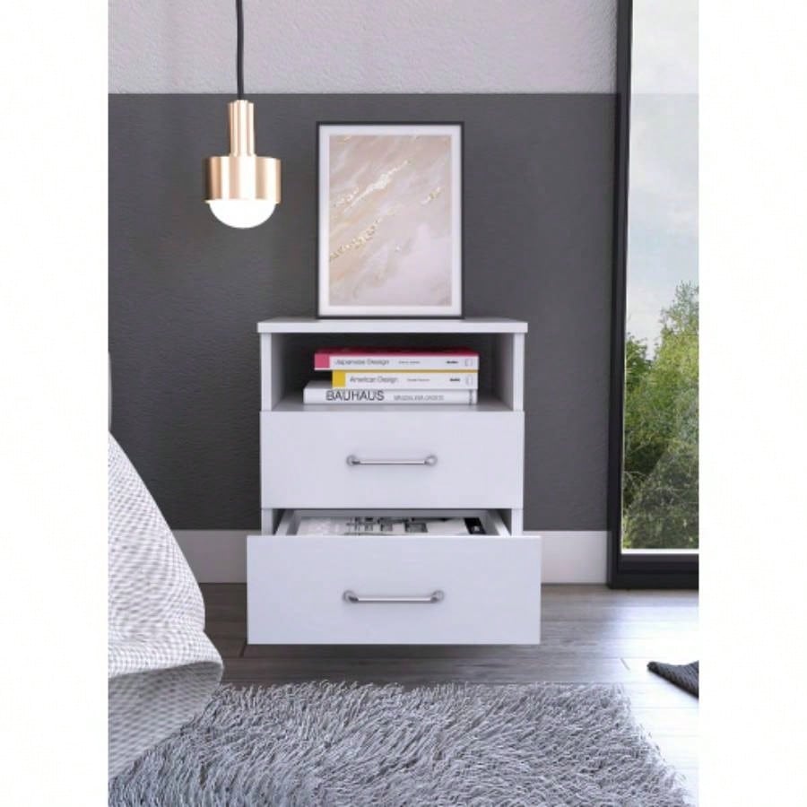 Brookeline 2 - Drawer 1 - Shelf Rectangle Nightstand White