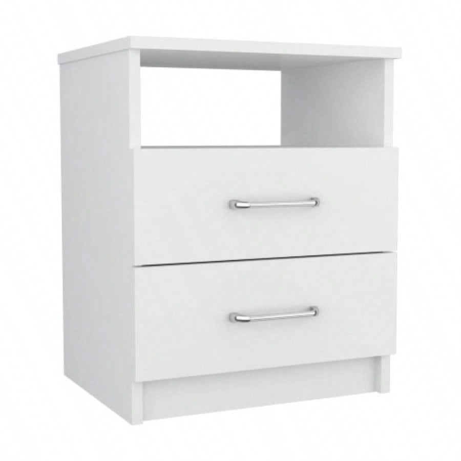 Brookeline 2 - Drawer 1 - Shelf Rectangle Nightstand White