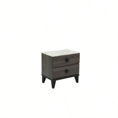 NIGHTSTAND in Dark Gray Oak Rustic Accents