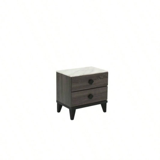 NIGHTSTAND in Dark Gray Oak Rustic Accents
