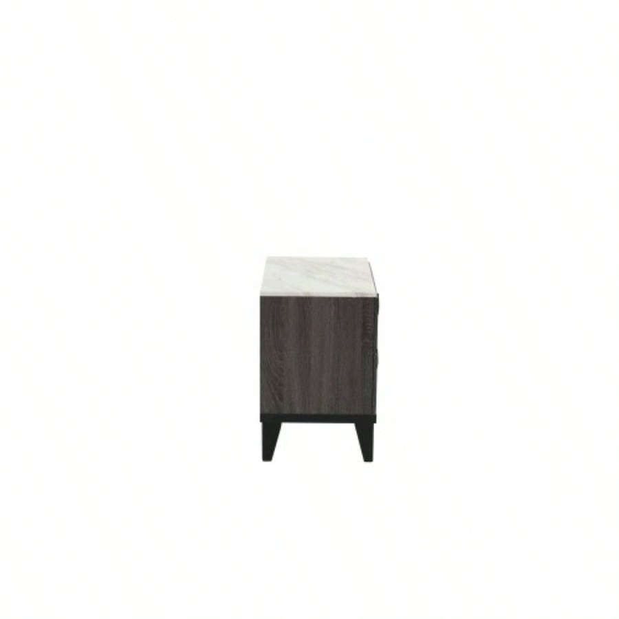 NIGHTSTAND in Dark Gray Oak Rustic Accents
