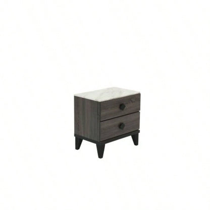 NIGHTSTAND in Dark Gray Oak Rustic Accents