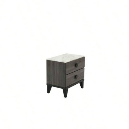 NIGHTSTAND in Dark Gray Oak Rustic Accents