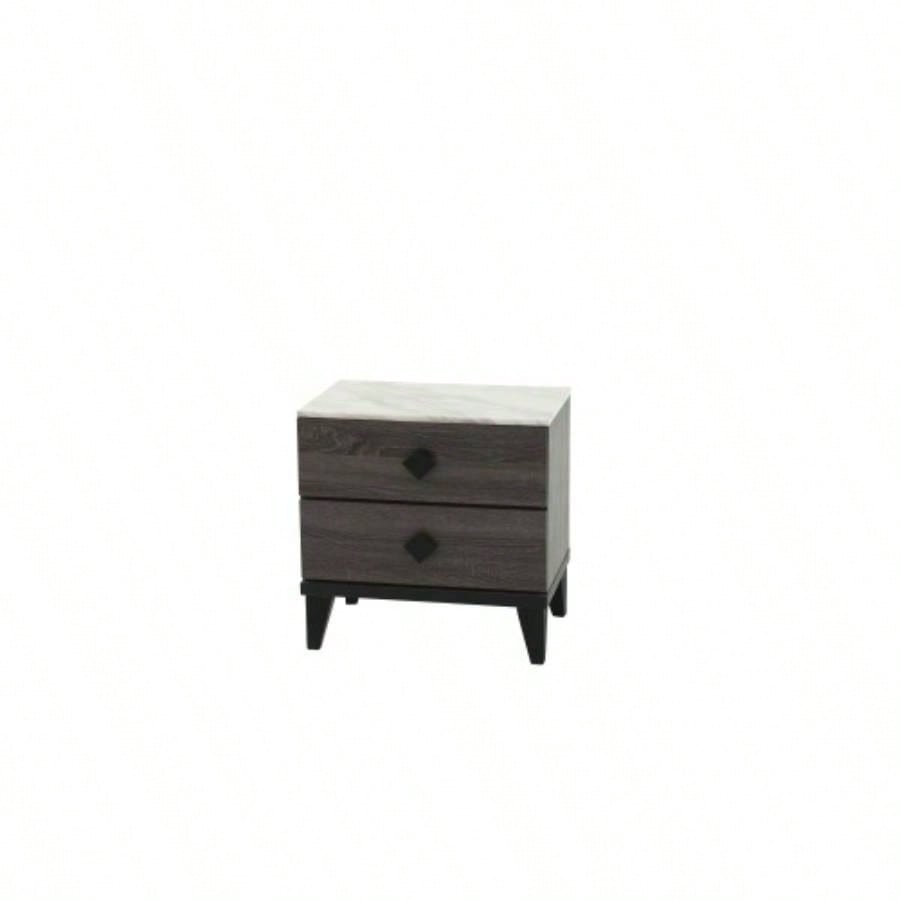 NIGHTSTAND in Dark Gray Oak Rustic Accents