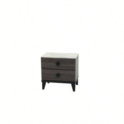 NIGHTSTAND in Dark Gray Oak Rustic Accents