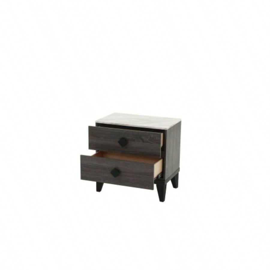 NIGHTSTAND in Dark Gray Oak Rustic Accents