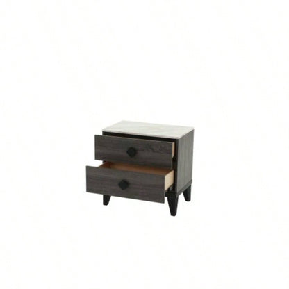 NIGHTSTAND in Dark Gray Oak Rustic Accents