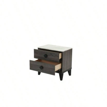 NIGHTSTAND in Dark Gray Oak Rustic Accents