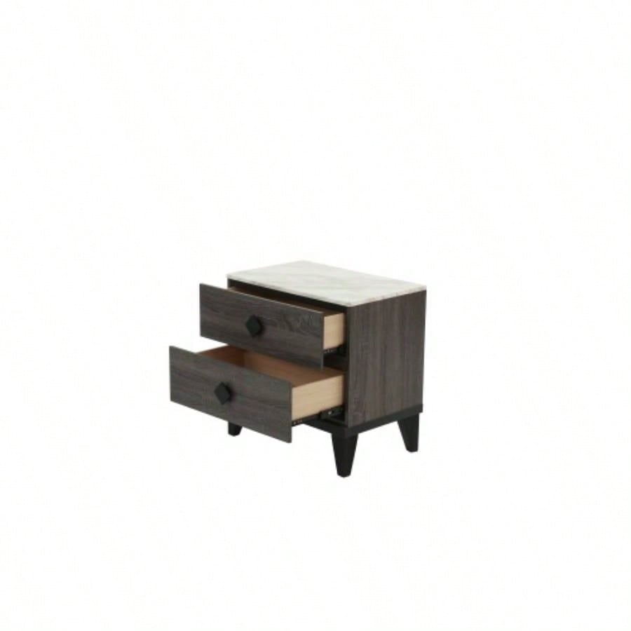 NIGHTSTAND in Dark Gray Oak Rustic Accents