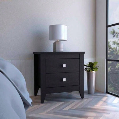 Nightstand More, Two Shelves, Four, Black Wengue