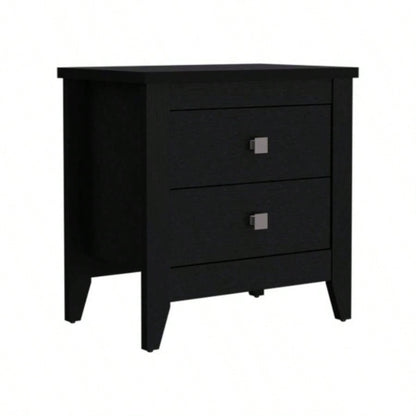 Nightstand More, Two Shelves, Four, Black Wengue