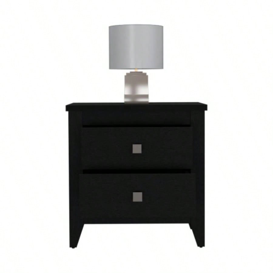 Nightstand More, Two Shelves, Four, Black Wengue