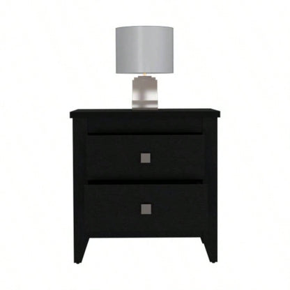 Nightstand More, Two Shelves, Four, Black Wengue