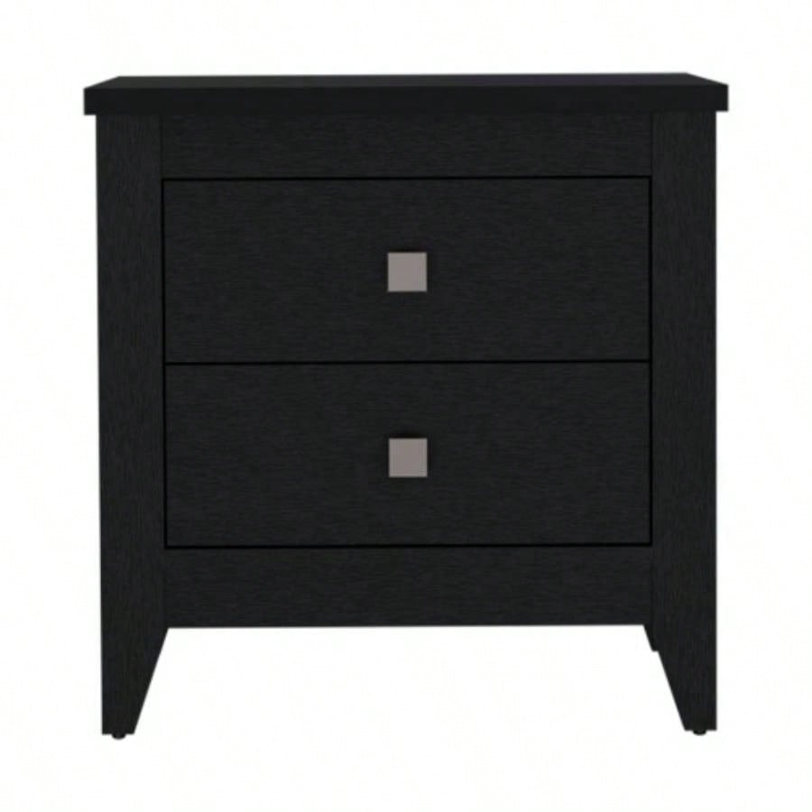 Nightstand More, Two Shelves, Four, Black Wengue