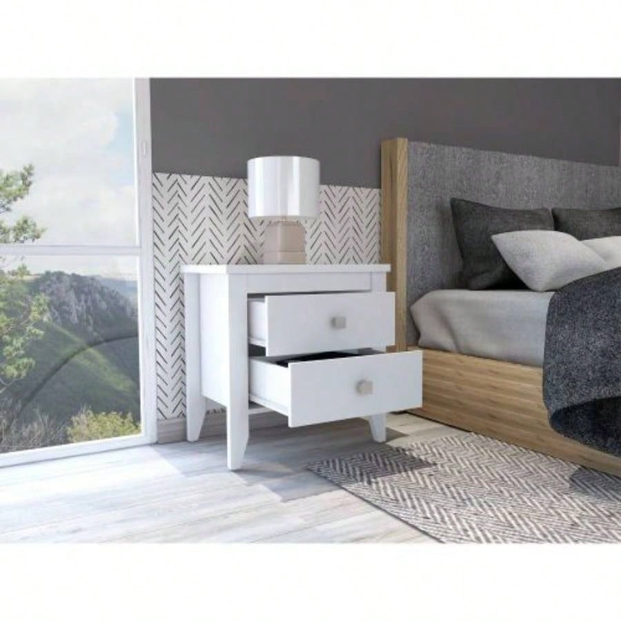 Nightstand More, Two Shelves, Four, Black Wengue