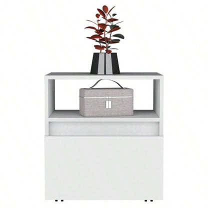 Nightstand Munyochi, One Drawer, White