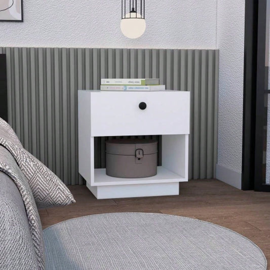 Nightstand Viliigili, One Drawer, White