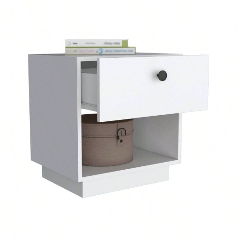 Nightstand Viliigili, One Drawer, White
