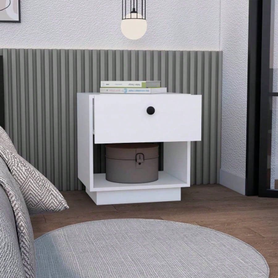 Nightstand Viliigili, One Drawer, White